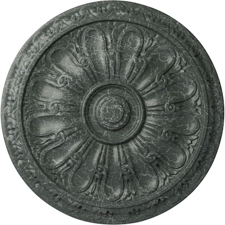 Ekena Millwork Kirke Ceiling Medallion (Fits Canopies up to 3 3/4"), 15 3/4"OD x 5/8"P, Athenian Green Crackle CM16KIAGC